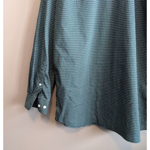 LL Bean Size Large Tall Green Check Shirt Mens Wrinkle Free Traditional Fit LT - Picture 4 of 5